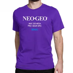 Humorous Neo Geo Startup Screen Graphic Men's T - Shirt - Round Collar Cotton Short Sleeve Tee - S (PURPLE)