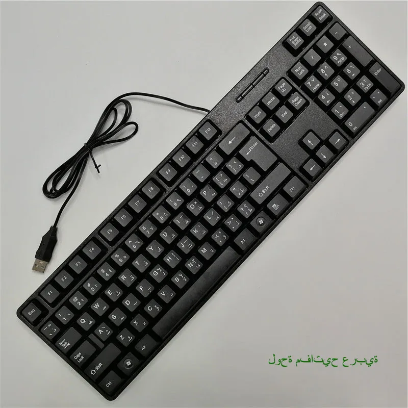 Multilingual Keycaps USB Wired Gaming Keyboard with 104 Keys