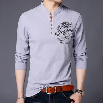 

High quality mens t-shirt spring and autumn t-shirts men chinese retro style t-shir fashion casual Tees Tops