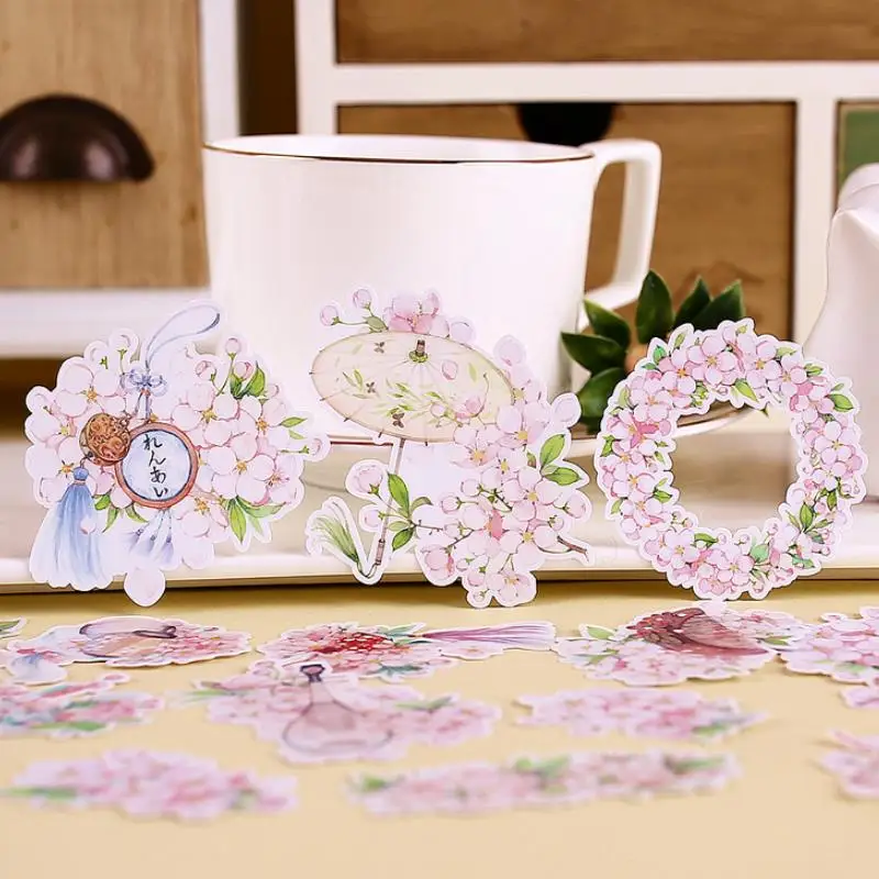 20 шт./упак. изысканный вишня наклейки «цветы» Скрапбукинг ярлыком Дневник стикеры для альбомов Классические игрушки для подарок для ребенка