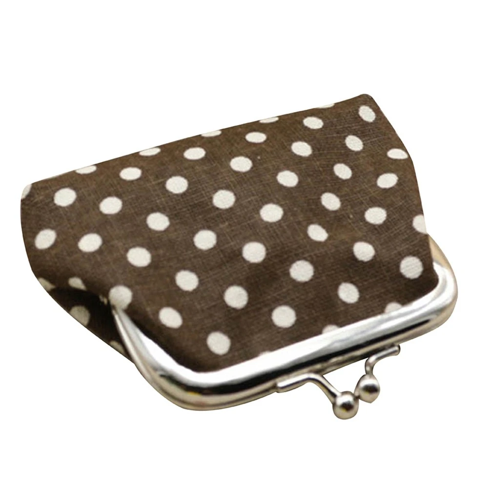 New Women Coin Purse Linen Dot Hasp Small Wallet Pouch Key Card Holder Clutch Handbag Dropshipping Wholesale Cheap Price 814