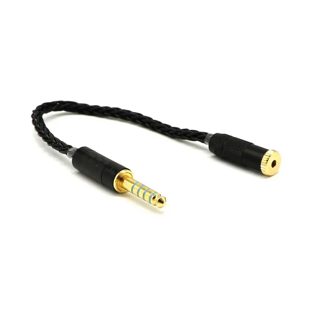 Качественный 5N Медный Серебряный смешанный 4,4 мм штекер 2,5 3,5 мм Женский аудио кабель для наушников HIFI адаптер для гарнитуры MP3 плеер Телефон - Цвет: black 4.4mm-2.5mm