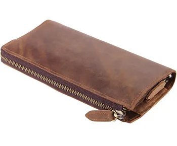 

YILUNXI 2020 new men's retro style wallet Men's fashion leather practical wallet Men's durable long solid color wallet