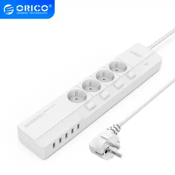 

ORICO Smart Socket 4 AC 5 USB Port Surge Protector Universal Adapter Travel Multi Plug Electronics Extension Board Power Strip