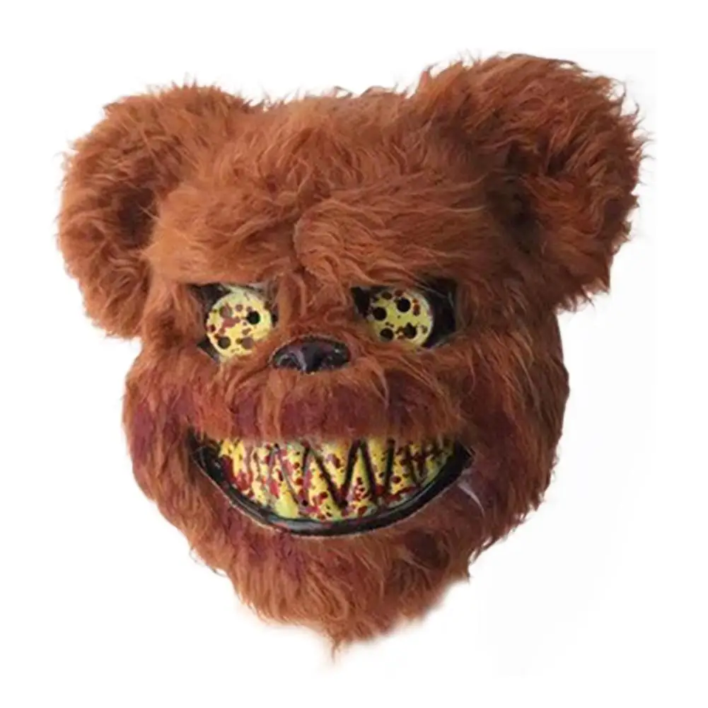 Новая кровавая плюшевая маска медведь Маскарад страшные плюшевые маски Хеллоуин реквизит для выступлений модные товары для Хэллоуина реквизит на Хэллоуин - Цвет: 1