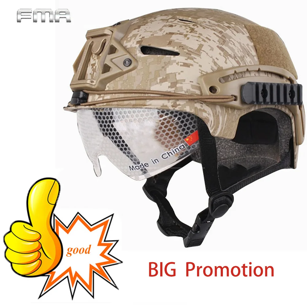 

Universal Airsoft Tactical Helmet With Protective Goggle Glasses Adjustable Military Combat Helmets for Outdoor Hunting CS Game