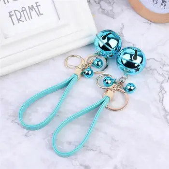 

2pcs of One Bag Metal Colored Bell Key Chain Adorable Bag Hanging Pendant Creative Bell Key Rings (Blue 14cm)