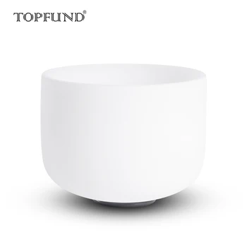 

TOPFUND 8" 10" F note Sacral Chakra Frosted Quartz Crystal Singing Bowl