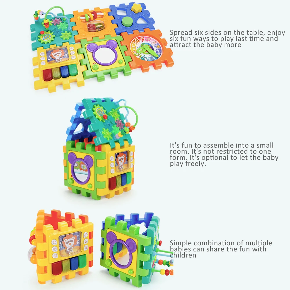 LOOZYKIT развивающие игрушки 1-2-3 лет строительные блоки куб дети Шестигранная коробка мальчики и девочки форма сопряжение подарок для детей