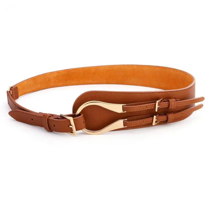 

New autumn and winter leather ladies wide belt ladies decorative belt sweater dress comfortable fashion ladies belt