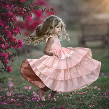 Весенне-летние кружевные платья в клетку для девочек детское нарядное платье принцессы детская одежда оптом, 5 шт./лот