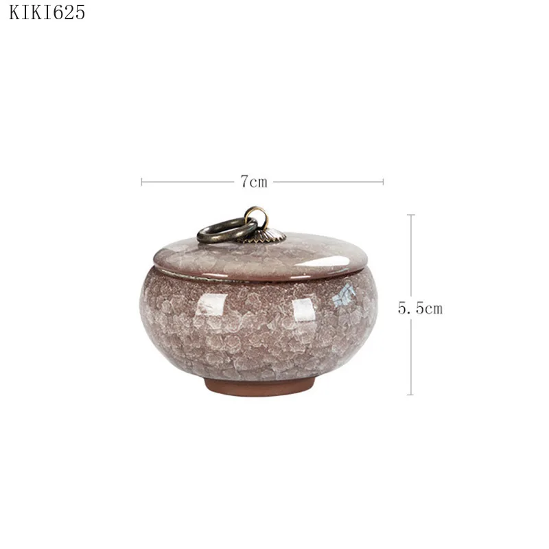 Creative Crack Ceramic Mini Tea Caddy Household Portable Storage Jar with Lid Cosmetic Jewelry Storage Box Gift Home Decoration tea tin box tea canister