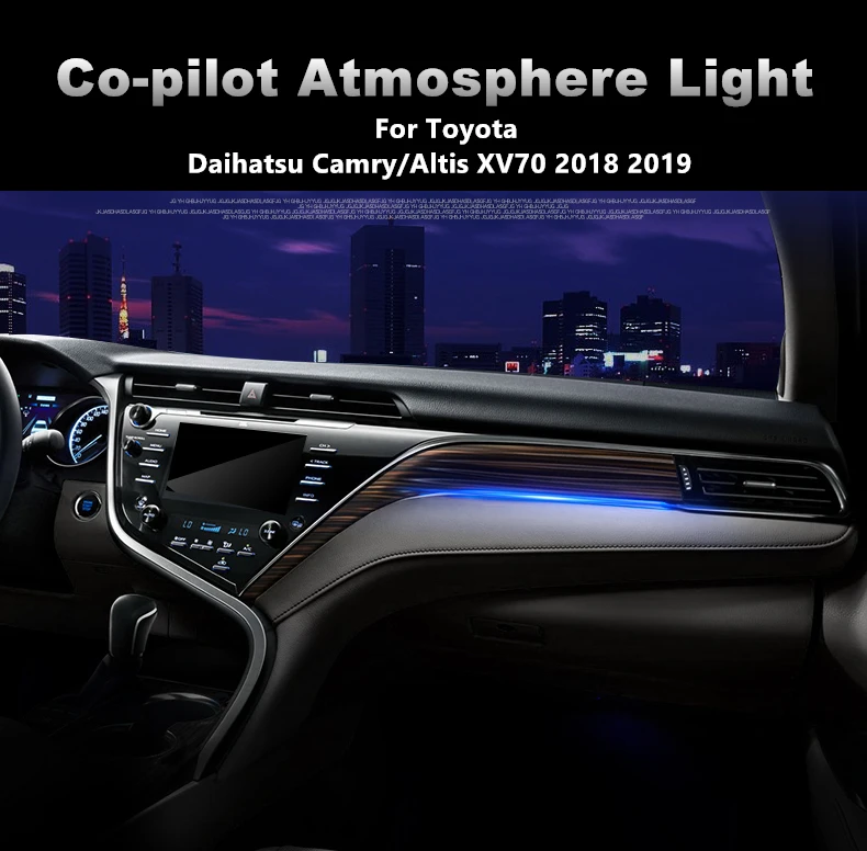 Автомобиль LHD Co-pilot лампа для атмосферного освещения интерьер окружающего оптического волокна Яркий для Toyota/Daihatsu/Camry/Altis XV70