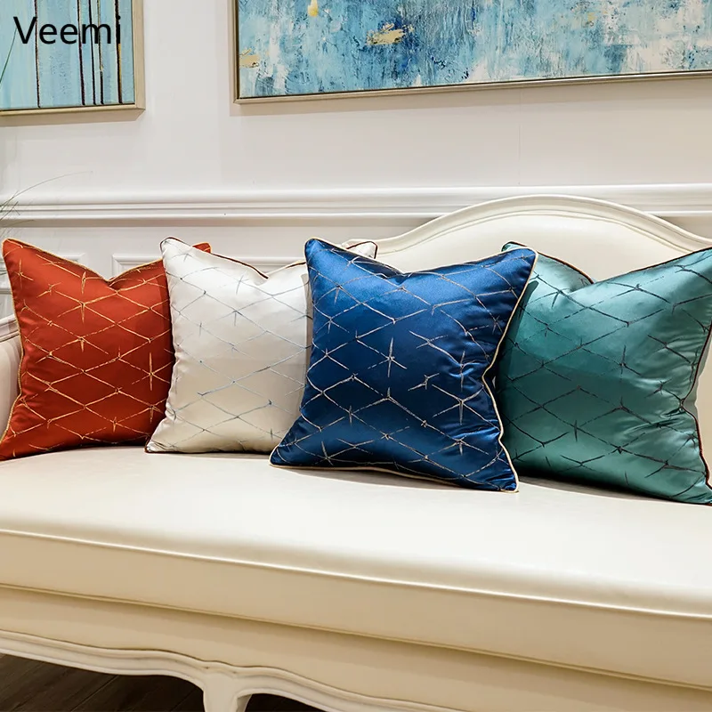 

Modern Starlight Pure Color Cushion Cover Luxury Orange Blue Pillowcase Decoration for Bed Room Sofa Waist Pillowcase