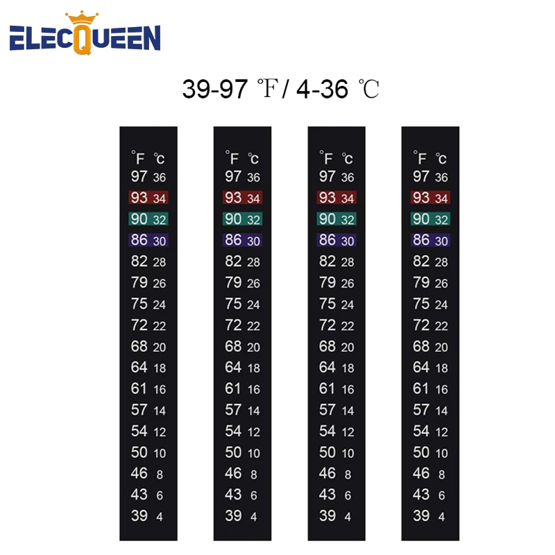 Termometro Adesivo Per Acquario - 16 Pezzi, Misura Temperatura Da 10°C A 40°C, Facile Da Applicare - Foto 7
