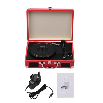 

Durable Turntable Record Player 3 Speed Record Player Classic Suitcase Style with Stereo Speakers