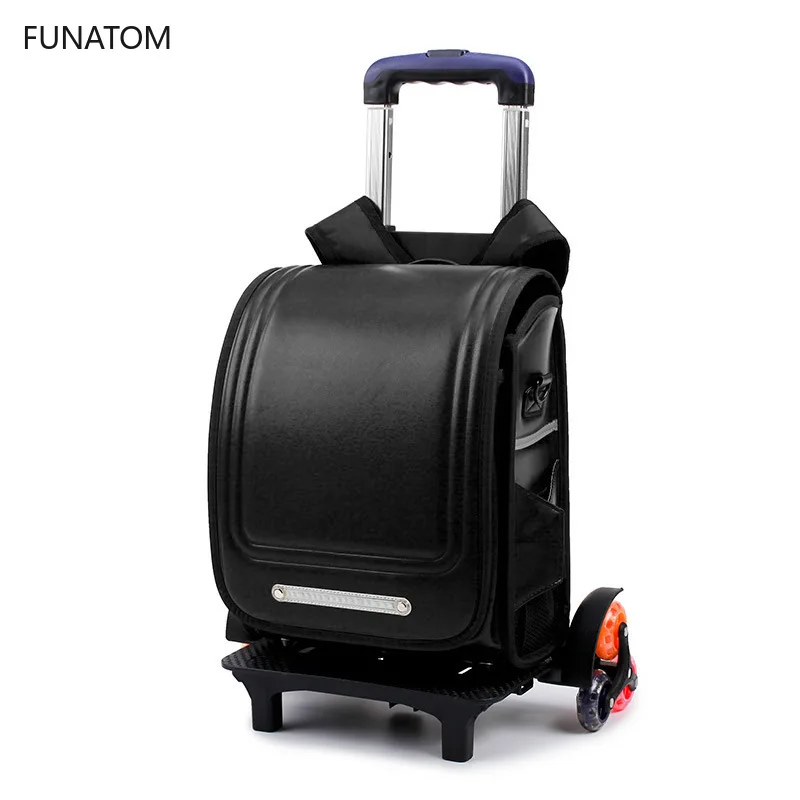 

Orthopedic Randoseru Trolley School backpacks Girls Children School Bags Wheels Luggage Backpacks Kids Rolling Schoolbags