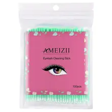 AMEIZII 100 шт./пакет долговечный микро-щетка одноразовые наращивания ресниц отдельных Аппликатор Тушь для ресниц Макияж кисти для макияжа инструмент F