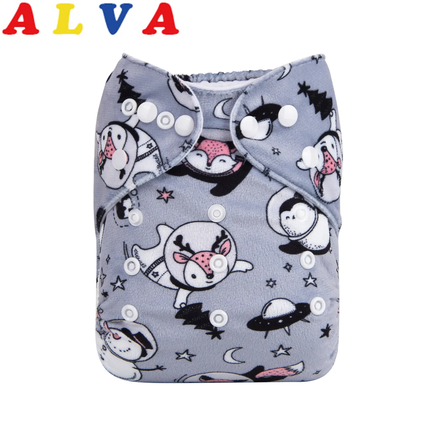 

New Cloth Diapers Baby ALVABABY Reusable Minky Baby Cloth Nappy with Microfiber Insert