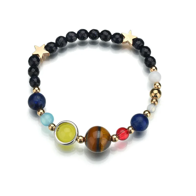 

2019 Bracelets & Bangles Tong Sources Universe Galaxy Eight Planets In The Solar System Natural Beads Bracelet Guardian Stars