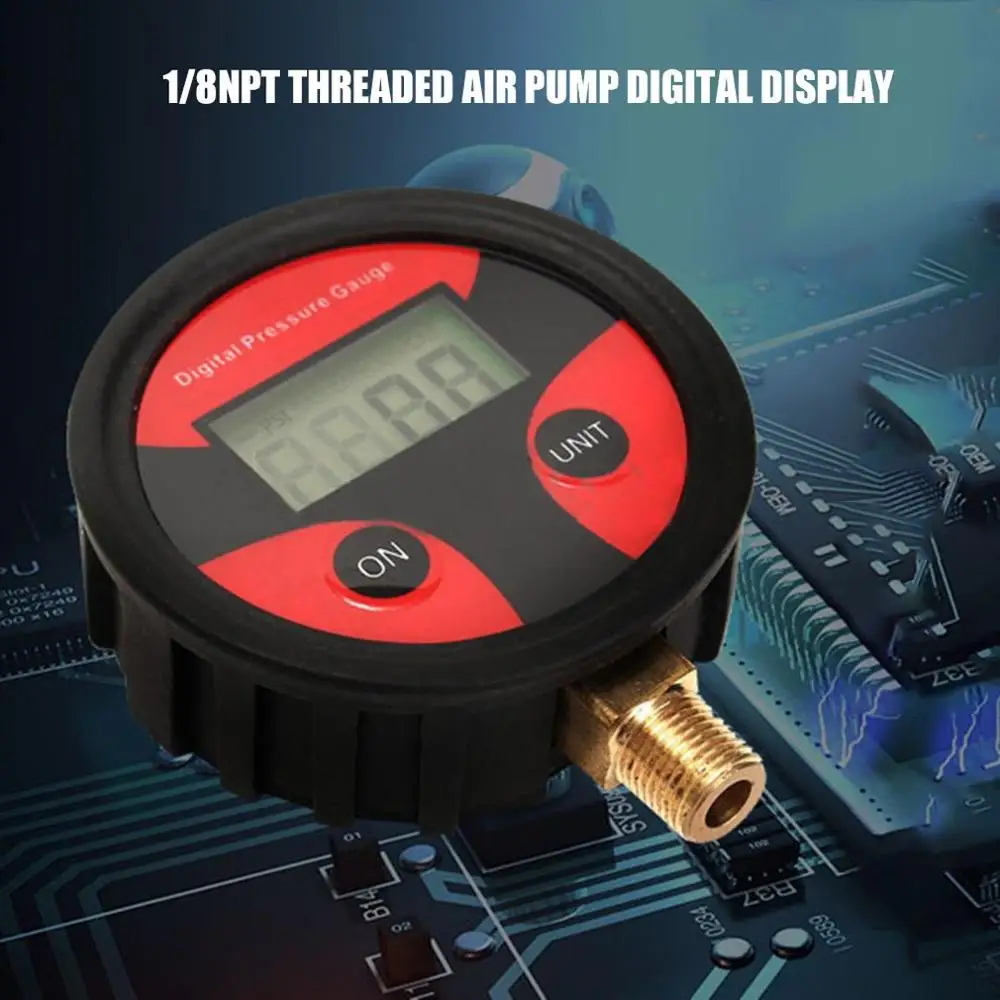 

1/8NPT Inflatable Pump Digital Display Meter Pressure Counting Meter Tire Pressure Display Digital Pressure
