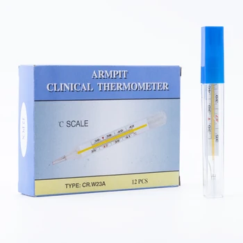 

12PCS Medical Mercury Glass Thermometer Fever Thermometer Baby Body Thermometer 1Box Large Screen Clinical Mercury Thermometer