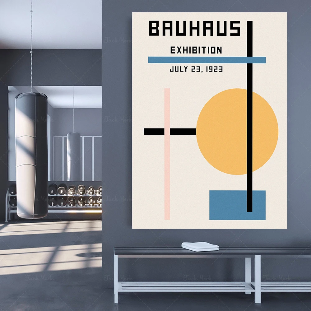 Bauhaus 1923 Mostra Wall Art Bauhaus Museum Poster Stile Tedesco Di Architettura Wa Immagini Stampe Per La Decorazione Domestica