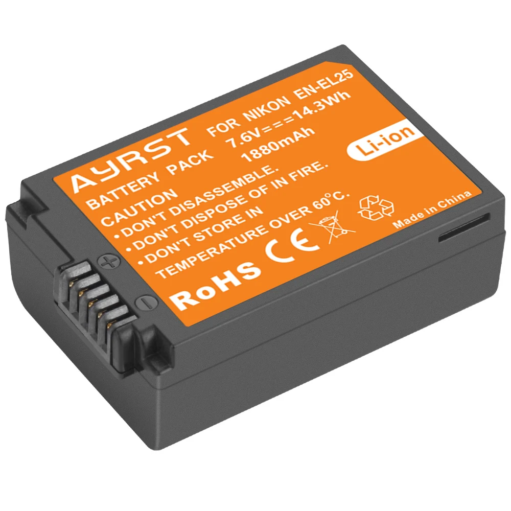 EN-EL25 ENEL25 1880mAh 充電式リチウムイオンバッテリー LED
