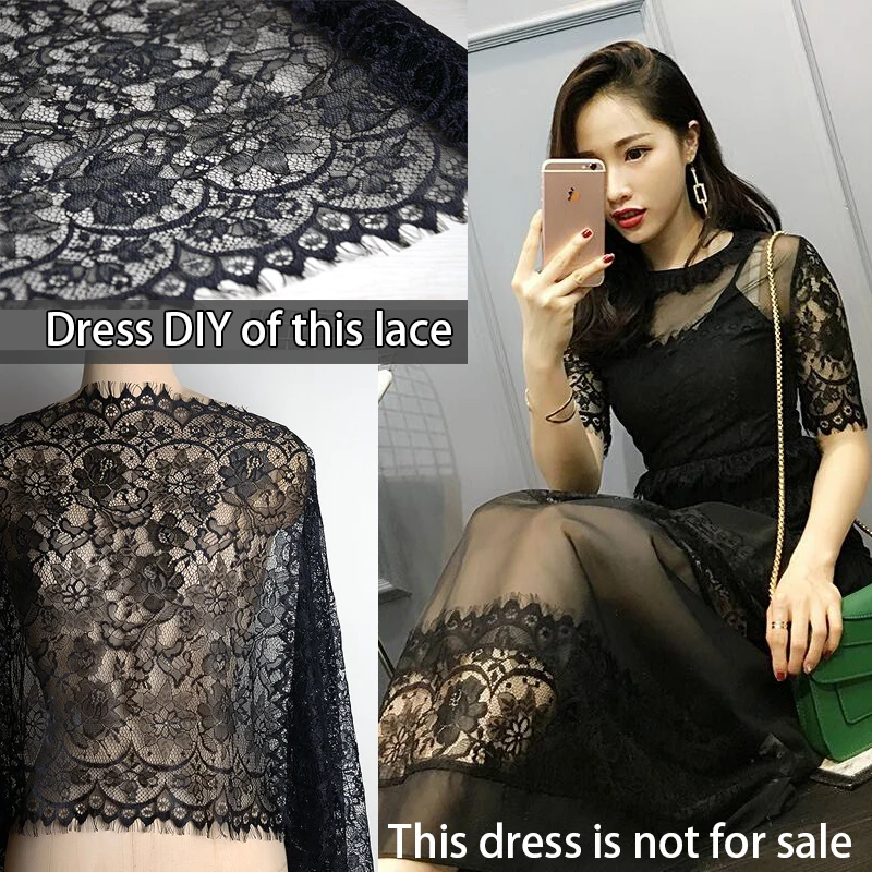 

free shipping 3yards longth Eyelash Lace Trim Fabric Dress DIY Decorative Lace Trim accessories 19.7in width