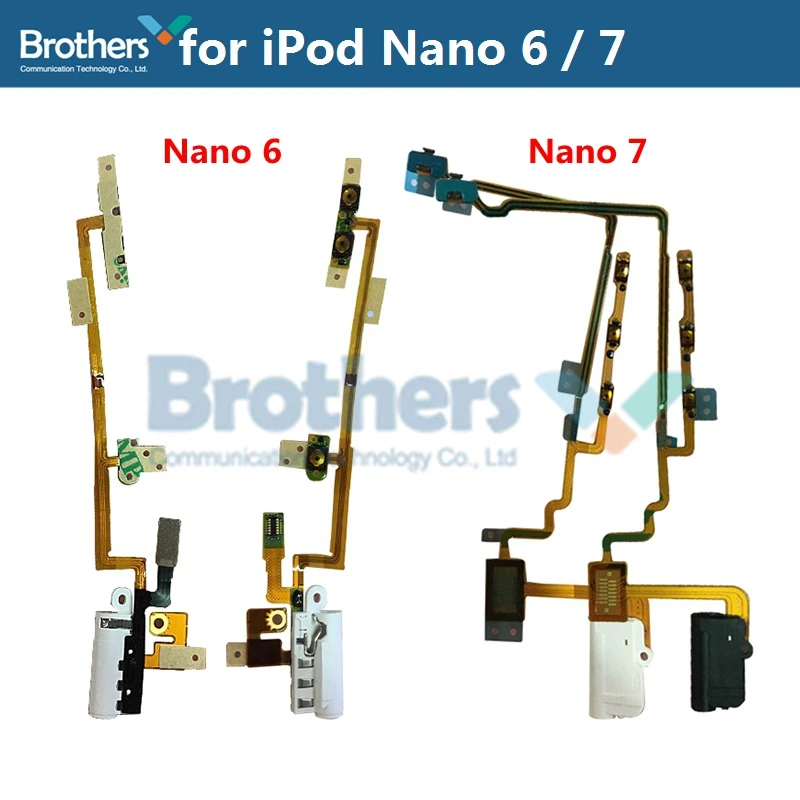 Для iPod Nano 6 7 6th 7th Мощность объем аудиоразъема для iPod Nano6 Nano7 переключатель вкл/выкл кнопка гибкий кабель, запчасти для ремонта