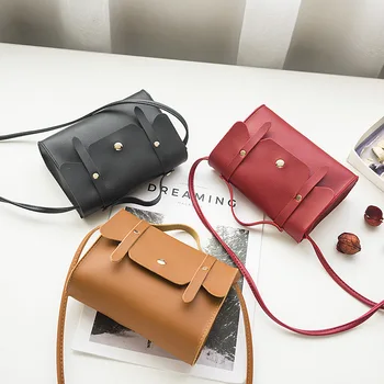 

shoulder bag women Small square bag messenger envelope phone wallet PU Cute student Simple Small flip Korean version coin mini