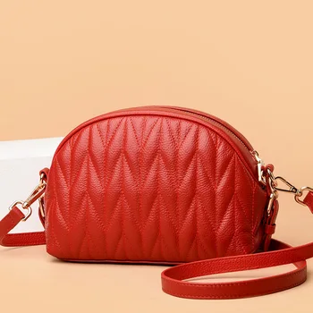 

Women Bags Genuine Leather Lady Crossbody Bag High Quality Shoulder Bag Wide Strap Messenger Bag For Women Party Wear 2020 New