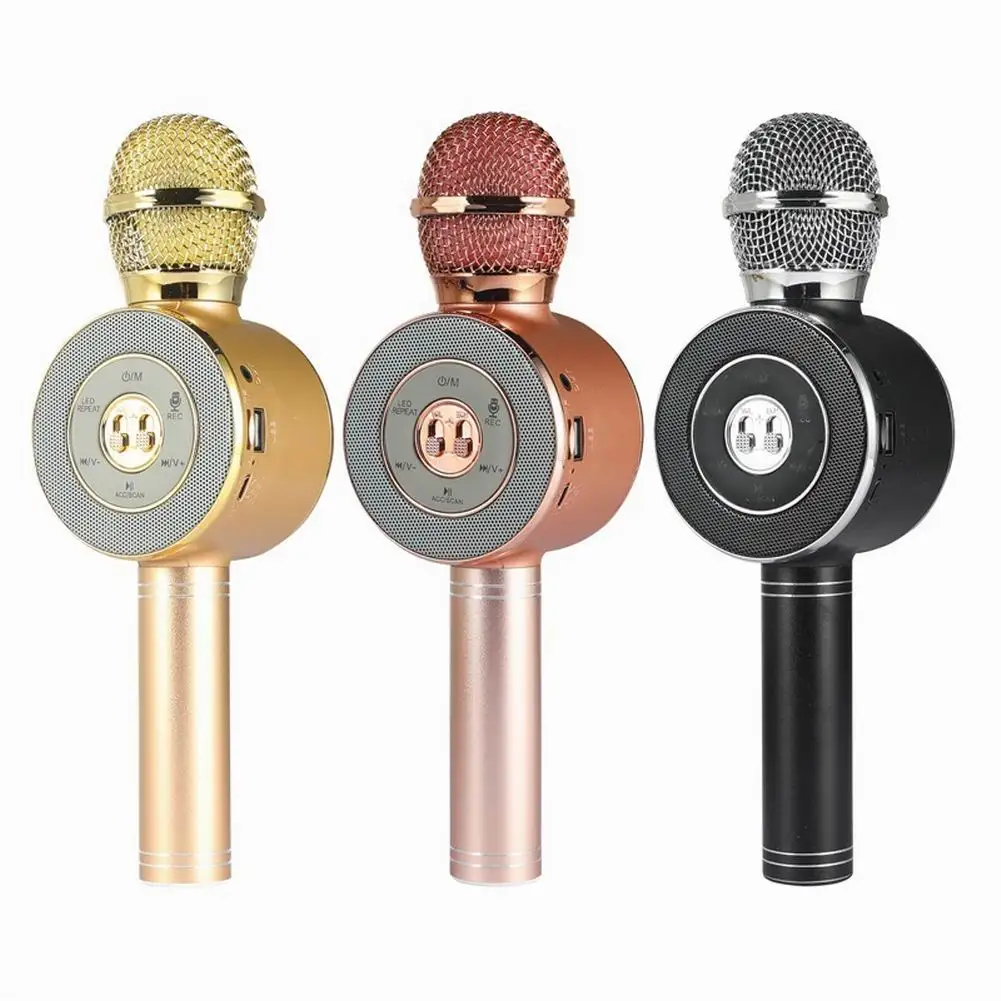 WS-668 профессиональный Bluetooth беспроводной микрофон ручной караоке живой стерео микрофон Портативный KTV музыкальный плеер с динамиком