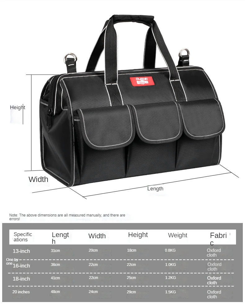 tool chest Tool Bag Thickened Fabric Electrician Bag 1680D Oxford Waterproof Wear-Resistant Strong Anti-Fall Storage Toolkit best rolling tool box