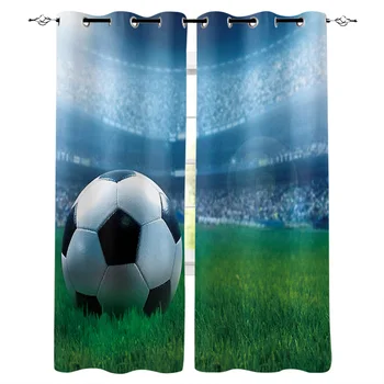 

Football Sports Stadium Curtains for Living Room Children Bedroom Decoration Home and Kitchen Products Windows Drapes