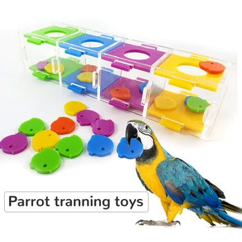 

Pet Parrot Bird Puzzle Toy Parrots Interactive Training Toys Bird Supplies Intelligence Development Educational Toys For Birds