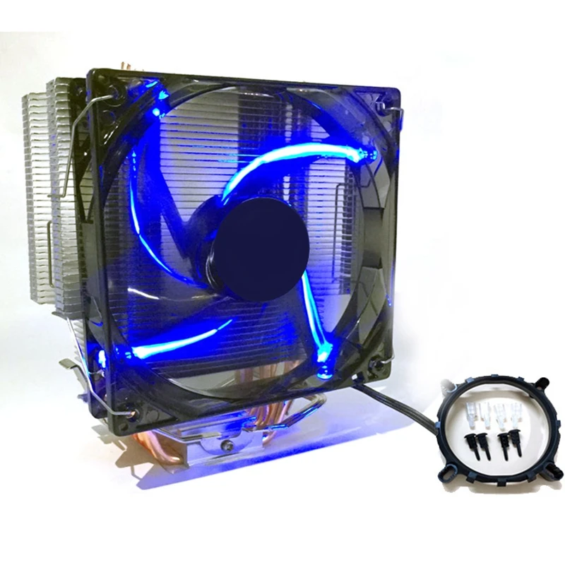 CPU Cooler 12Cm Fan 6 Copper Heatpipes 3Pin Radiator Dual Fan Cooling Cooler with LED for LGA 1150/1151/1155/1156/1366/775/2011