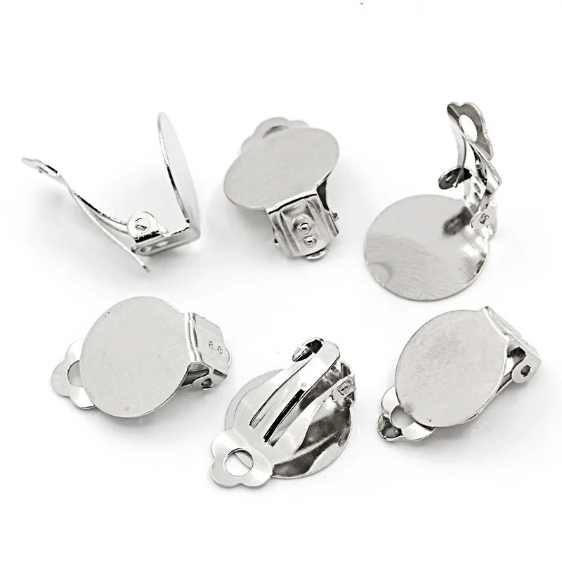 Lovely Jewelry! 50PCs Silver Tone Earring Clip Findings 15x20mm (B01389)