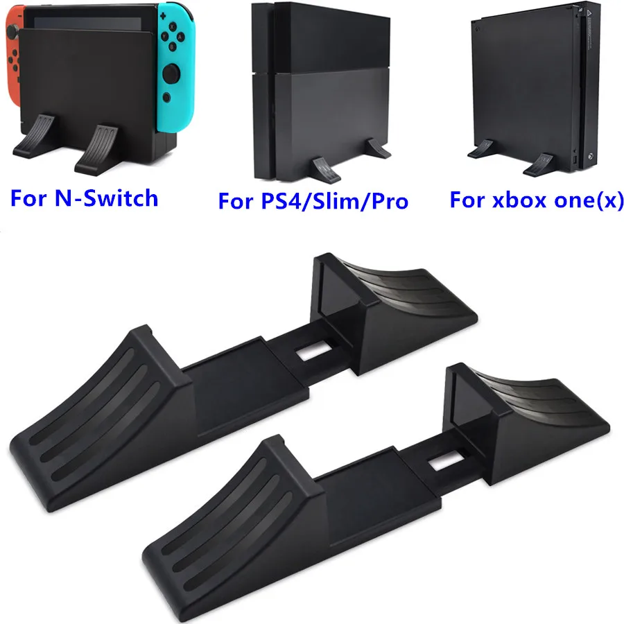 

2pcs/lot Universal adjustable Vertical Stand For Nintend Switch Playstation 4 PS4 Slim Pro Xbox One/ One X Console Holder Base