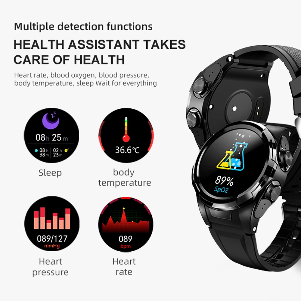 S201 Smart Watch Men Bluetooth Earphones Body