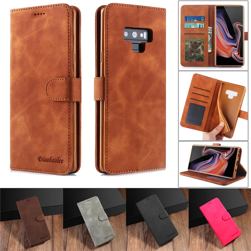 Phone Case For Samsung Galaxy Note 9 8 10 Plus Vintage Leather Wallet S10 S9 S8 S10E A70 A50 A40 A30 Cover | Мобильные телефоны и