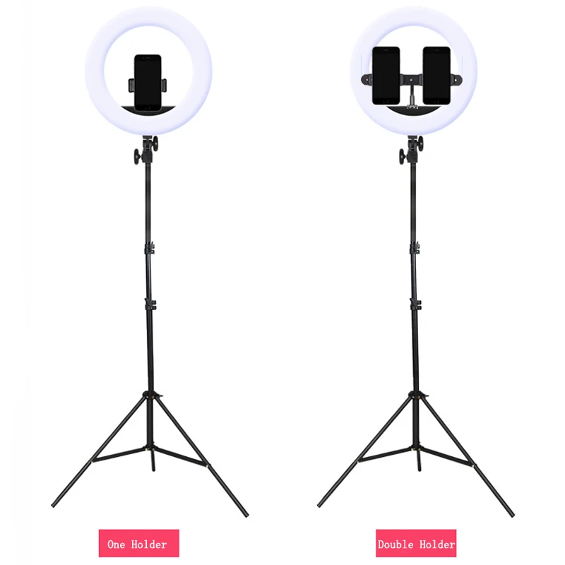 

Photography LED Ring Fill Light 14 inch Phone Photo Studio Dimmable Ring Lamp 200CM Photo Tripod Microphone Clip Arm Bracket