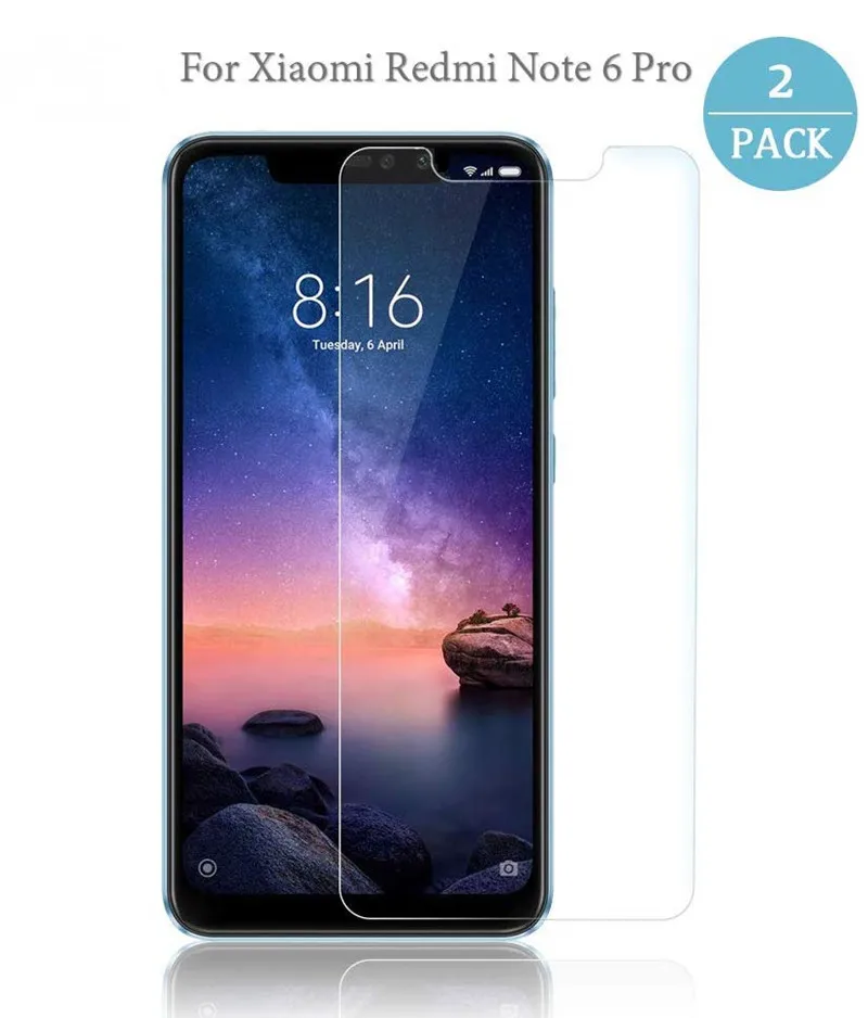 

2PCS 9H Tempered Glass For Xiaomi Redmi Note 6 Pro Screen Protector Protective Glass For Xiaomi Redmi 6 pro 6A Glass
