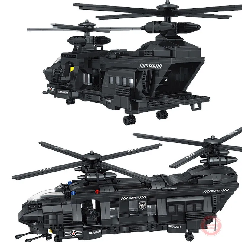 1351 шт. 10 фигуры SWAT команда военные игрушки герои транспортный вертолет подходит