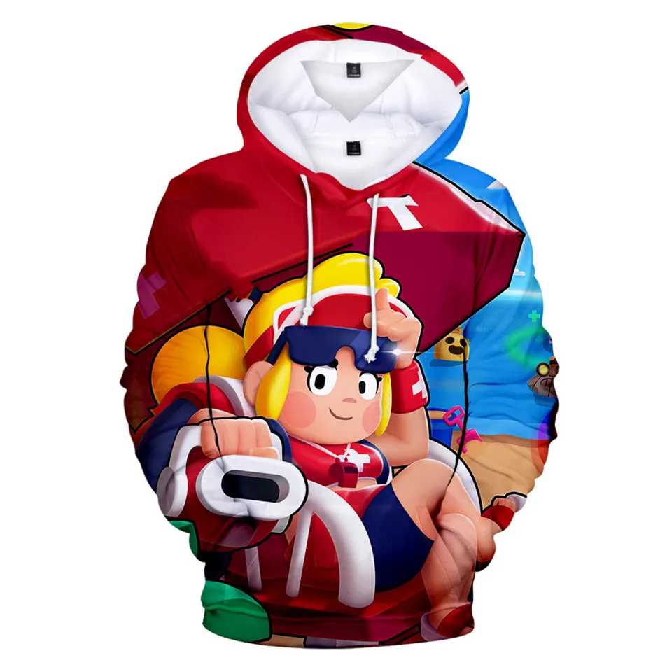Толстовка с капюшоном для детей от 2 до 12 лет, толстовка с 3D-принтом в виде игры «стрельба» куртка с длинными рукавами в стиле Харадзюку для мальчиков и девочек топы, одежда для подростков