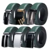 High Quality Green Genuine Leather Belts For Men Metal Automatic Buckle Men's Belt Luxury Famous Brand Waist Strap DiBanGu