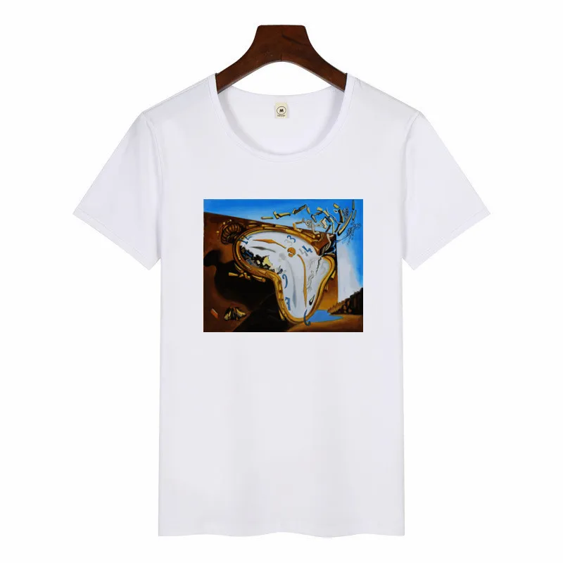 p1475K-white Забавная футболка Salvador Dali Surreal Art эстетические футболки с принтом модная повседневная футболка с круглым вырезом Harajuku топы с короткими рукавами футболка - Цвет: p1475K-white