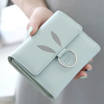 

Women's Small Wallets Female Cute Purse Credit Card Holders Coin Bag PU Leather femme Money Bag Cartoon Zipper Clutch Wallets