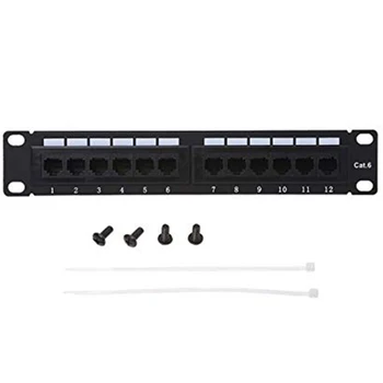 

OPQ-Cat6 12 Port RJ45 Patch Panel UTP LAN Network Adapter Cable Connector