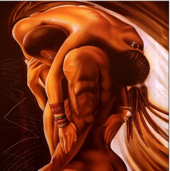 

Good art original hand painted painting on canvas:Abstract oil painting, embrace painting, body painting, embrace
